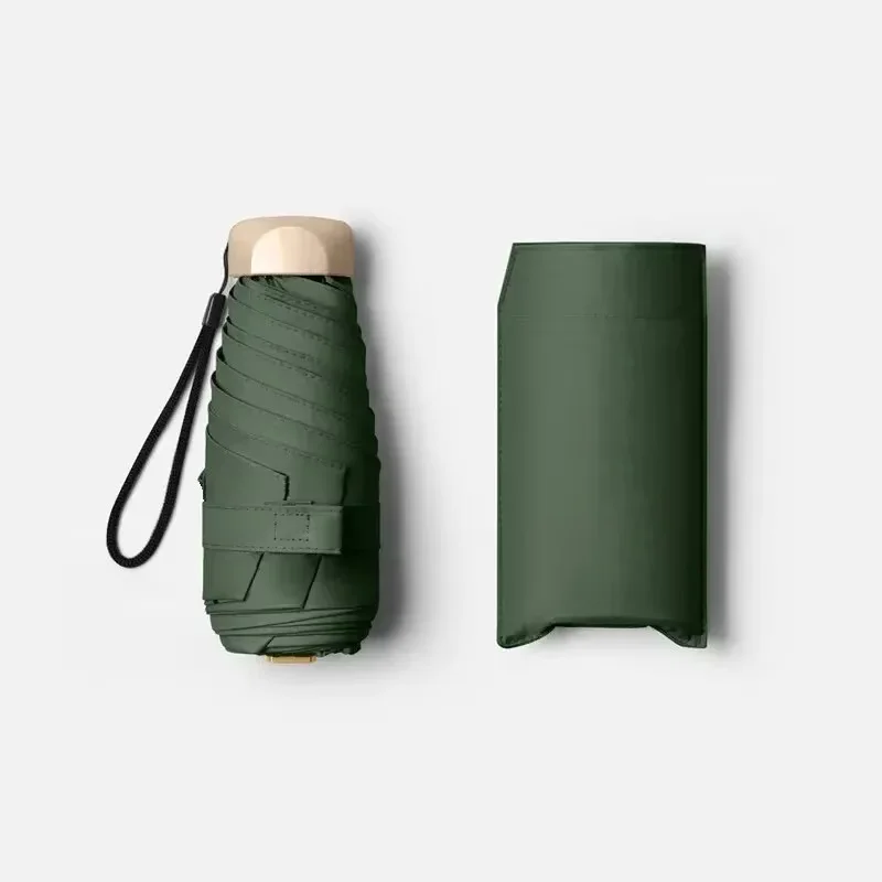 Compact Mini Umbrella with UV Protection - Vinyl Folding Pocket Parasol
