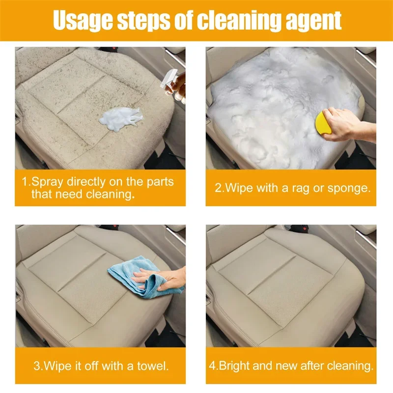 Multifunctional Foam Cleaner Car Interior Stain Removal and Cleaning Leather Seat Foam Cleaner Spray Foam Maintenance Wash Car