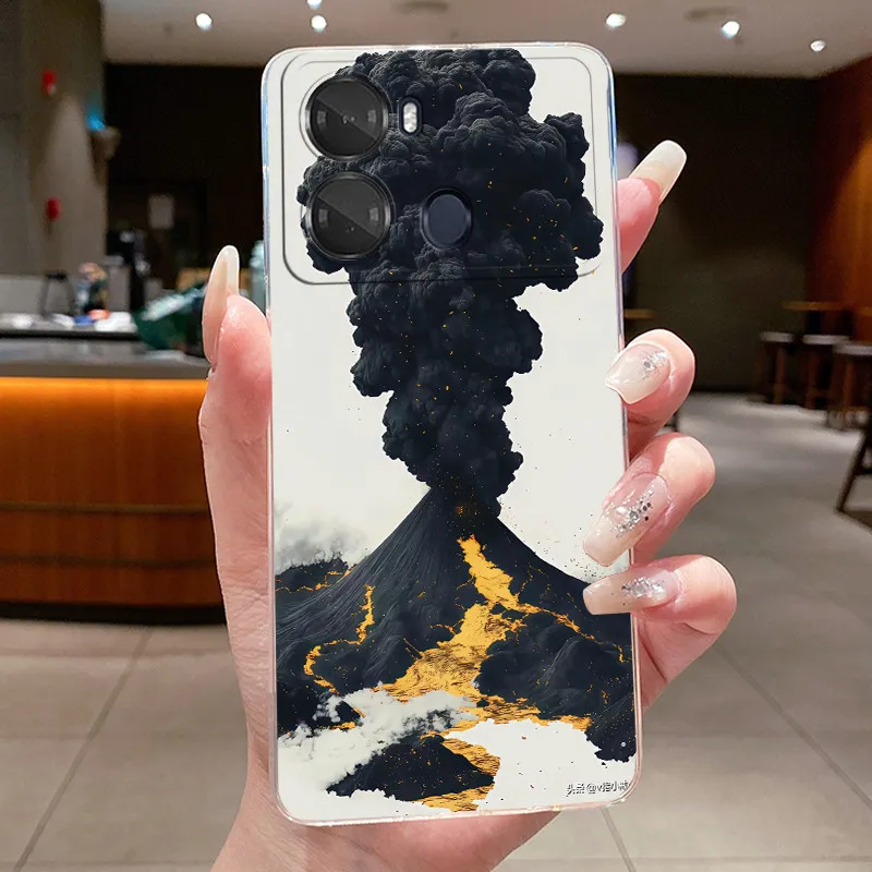 Aesthetic Luxury Cute Cool Pattern Soft Silicone Phone Case - Transparent TPU Back Cover
