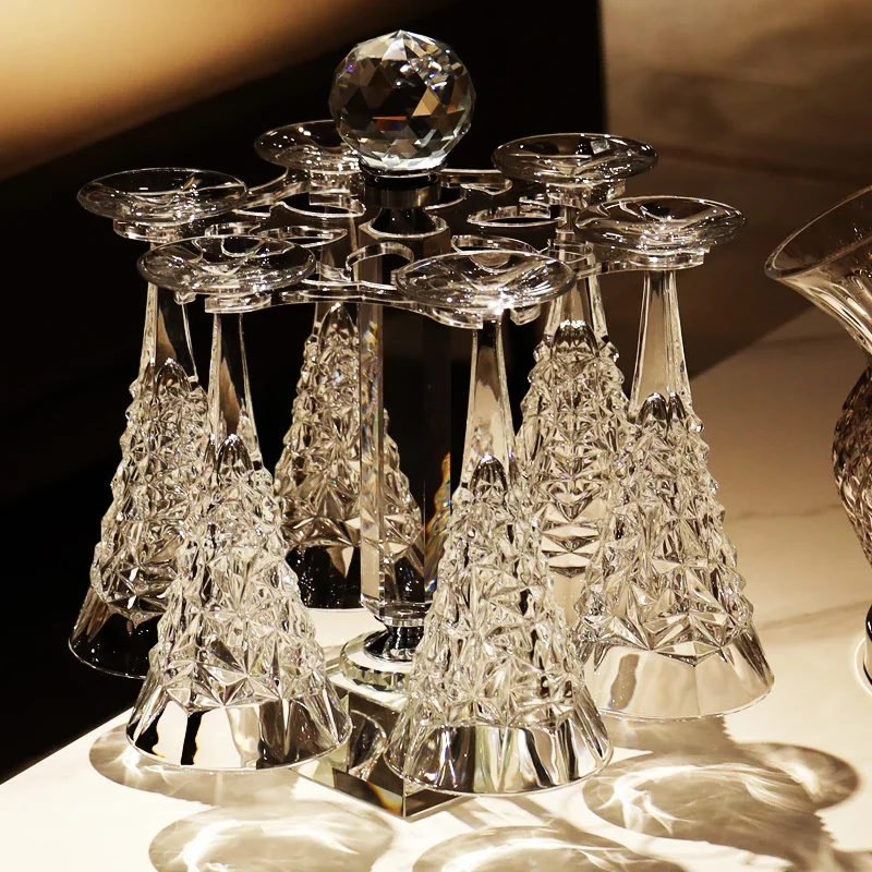 

Crystal glass classical high legged red and white wine glasses, wine utensils, decanter set