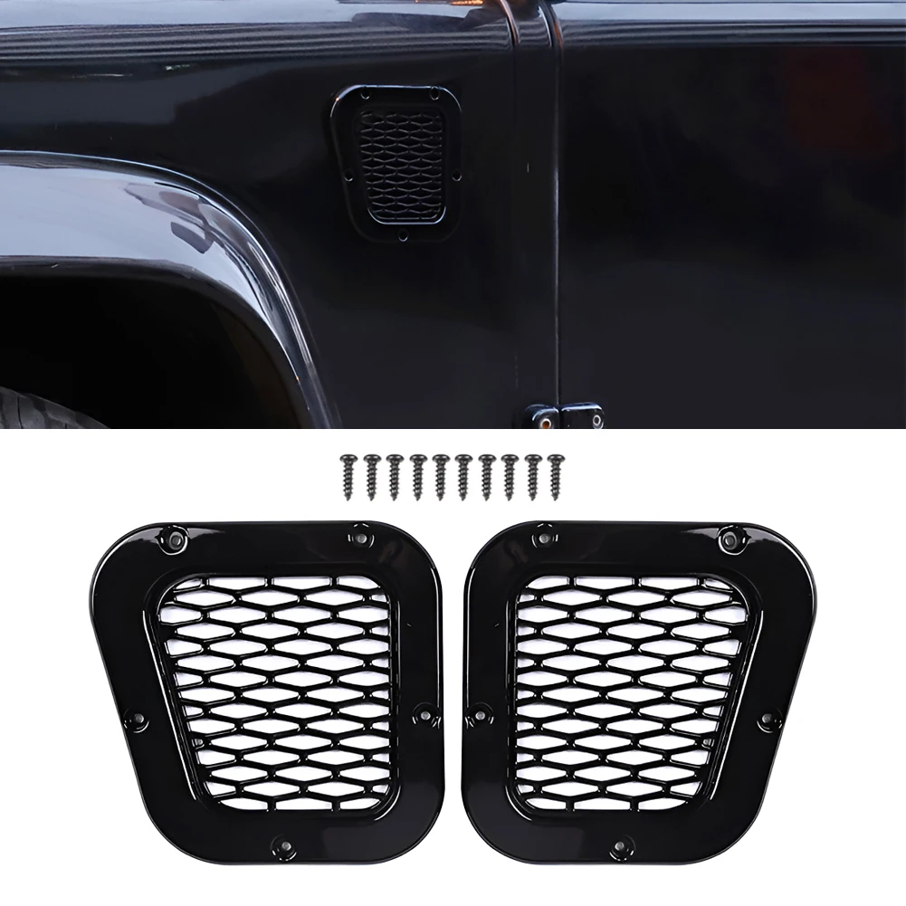 

1 Pair Front Side Fender Air Vent Cover Cap Grille Molding Trim Gloss Black ABS Plastic Fit for Land Rover Defender 2004-2019