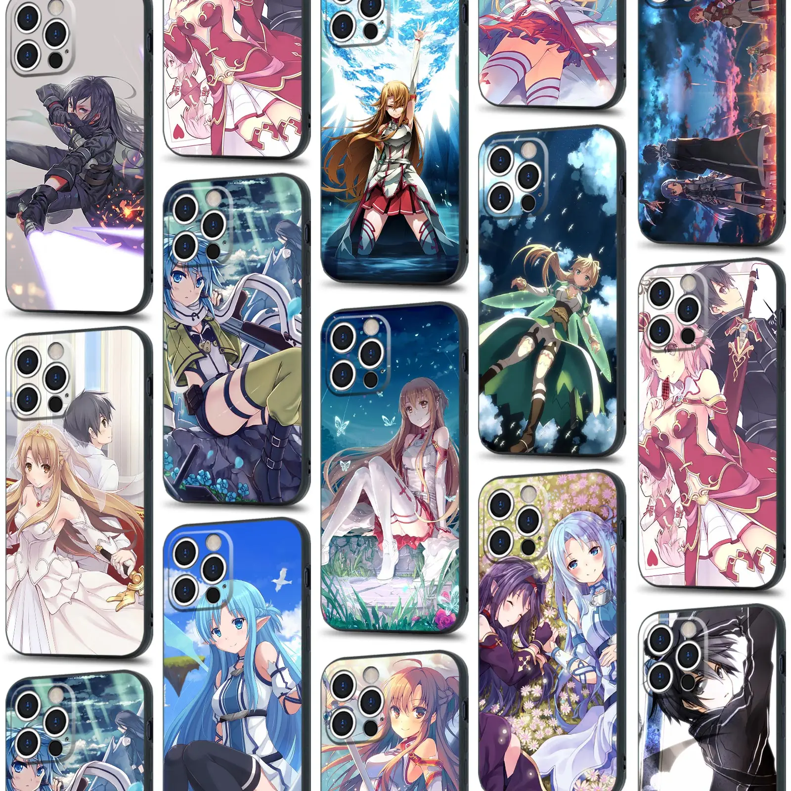 Мягкий силиконовый чехол kiito and Asuna Sinon Leafa SAO для iPhone SE 6s 7 8 Plus X XR XS 11 12 13 Mini Pro Max |