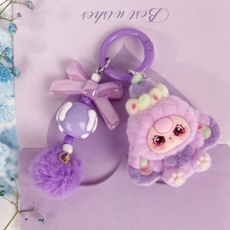 Cute Baby Three Years Doll Keychains Flocking Doll Keyring Backpack Bag Pendants Key Accessories Kids Favors Party Small Gifts - 3