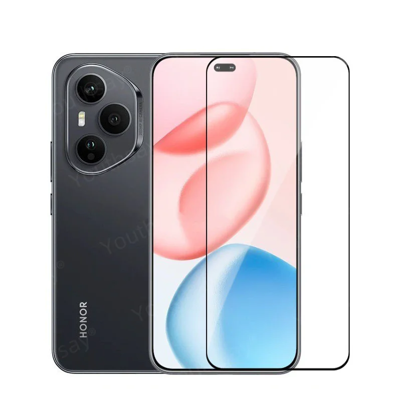 Premium Full Cover Tempered Glass Screen Protector with HD Clarity and Phone Lens Film