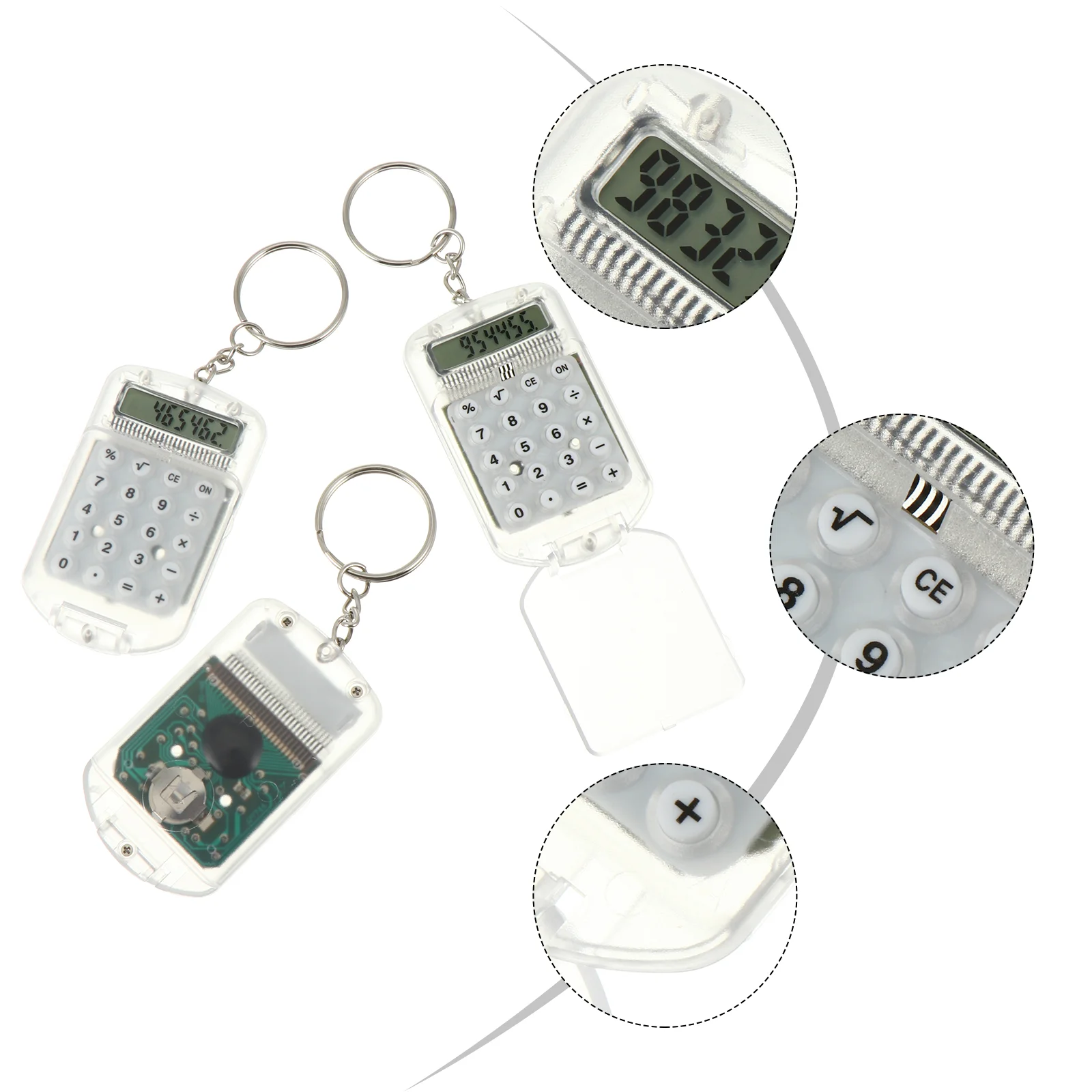 

Keychain Calculator Mini Electronic Portable Small Ring 8 Digits Backpack Keychains