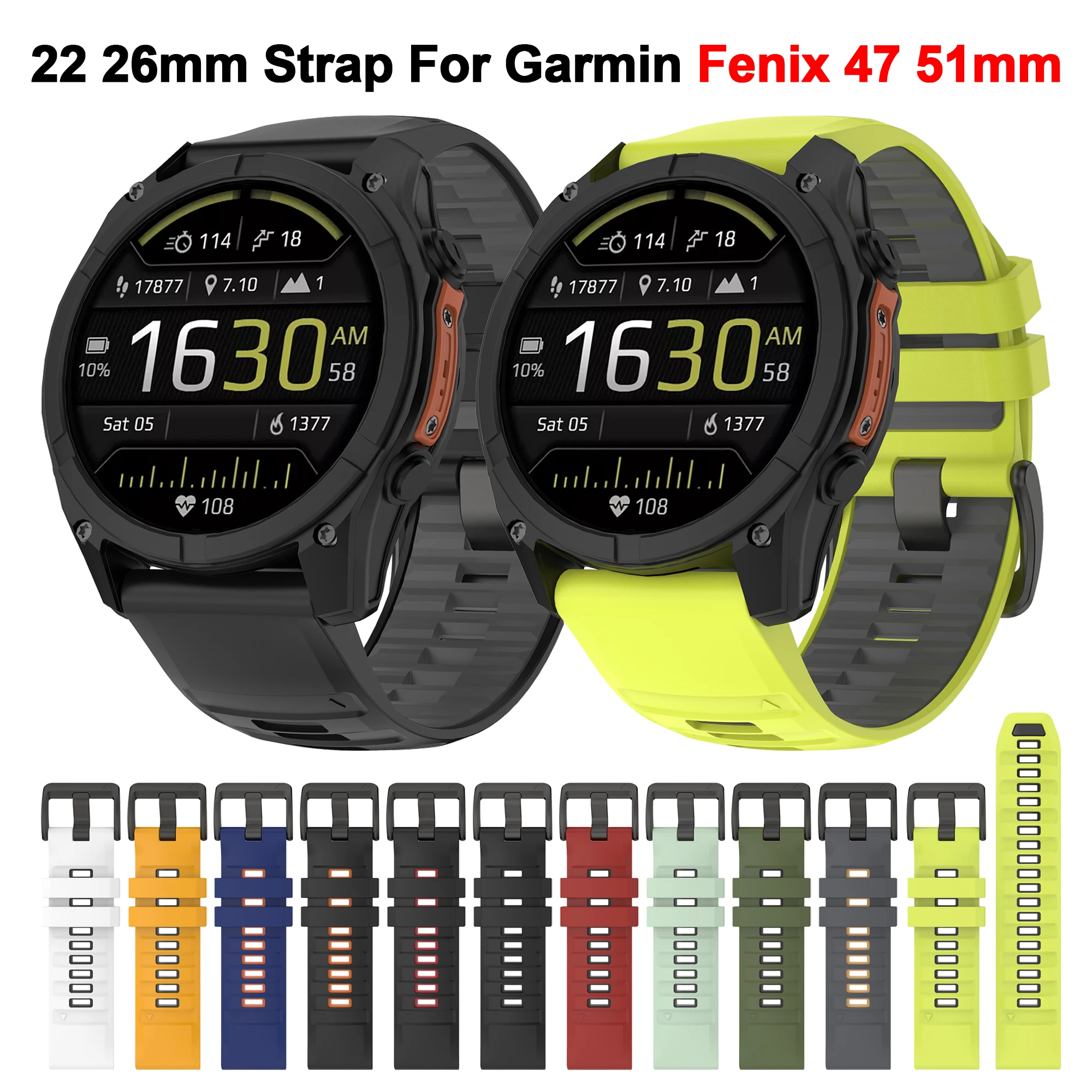 Premium QuickFit Silicone Watchband - 26mm & 22mm Adjustable Strap