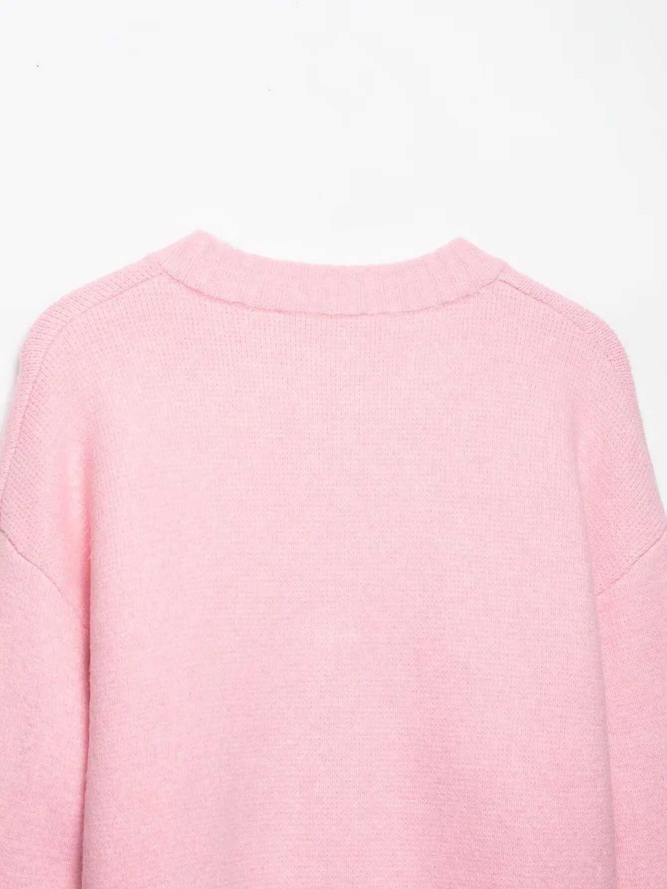 HH Damen Mode Langarm Einreihiger Rundkragen Kurzer Mantel Bequeme Gestrickte Einfarbige 2-Farbige Frühlingsjacke – Detail 13