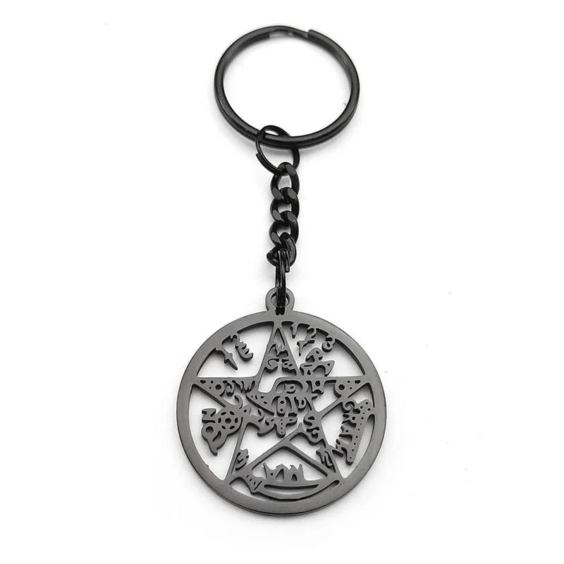Hexerei Jüdischer Tetragrammaton Hebräischer Pentagramm Schlüsselanhänger Damen Herren Edelstahl Goldfarbe Schlüsselanhänger Schmuck Geschenk – Detail 4