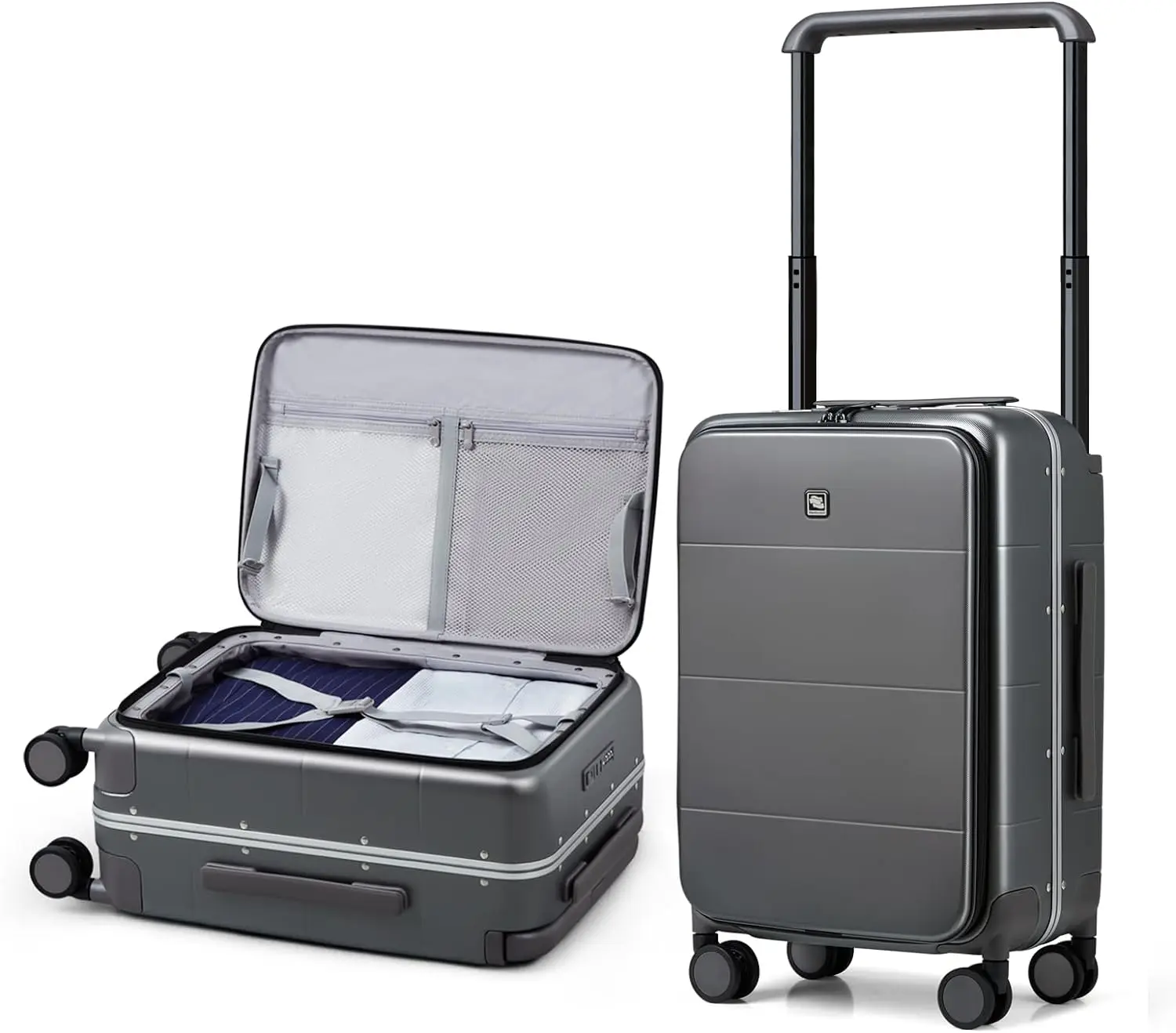 

Hanke Carry On Luggage with Wheels Top Open Hard Shell Suitcases Carry On Bag Airline Approved Travel Wide Handle Suit Case