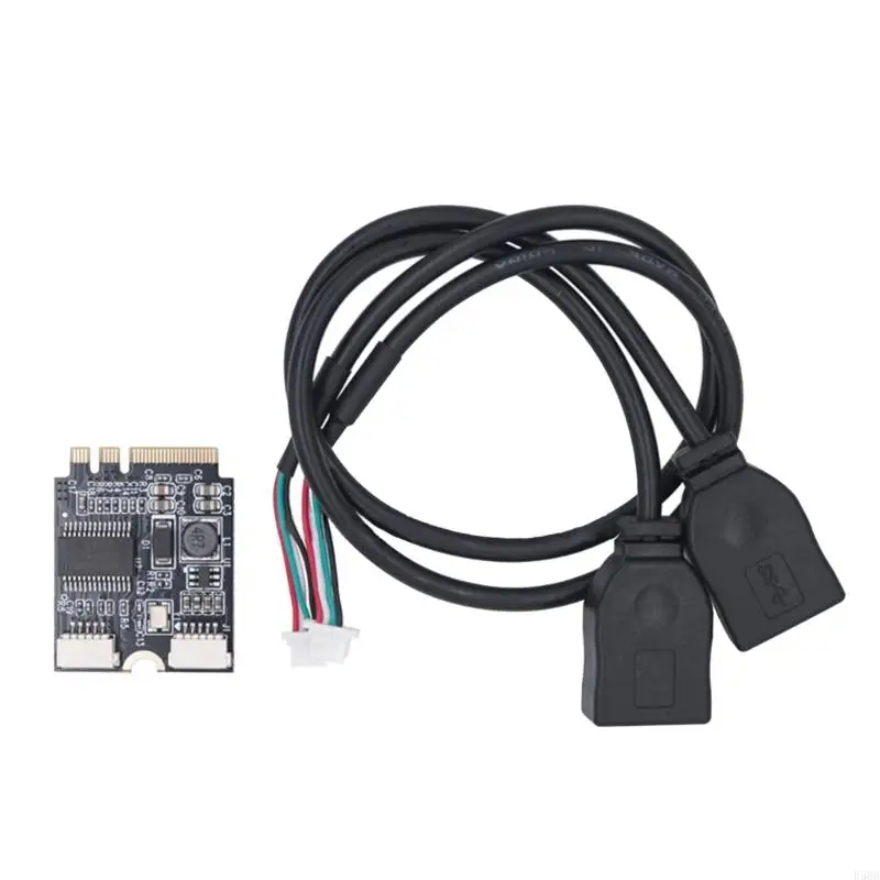 D5BB M.2 A+E Key to Double USB 2.0 Cable Notebook External Separate Cable Converter Card for Educational Use
