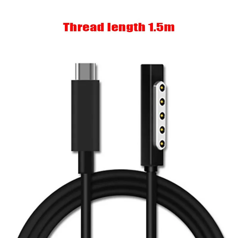 Type C Power Charger Adapter USB-C Fast Charging Cable 1.5m for Microsoft Surface Pro 1 2 Tablet PD Charging