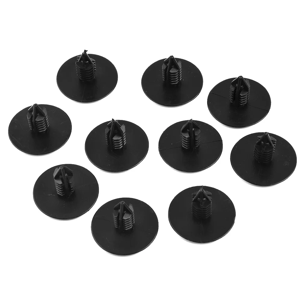 

10pc Auto Black Clamp Clio Scenic Wheel Arch Lining Splash Guard Trim Spruce Clip 7703077435 For 10mm Hole Car Interior Parts