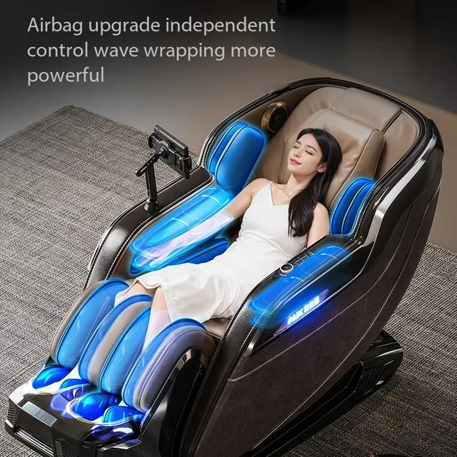 Alternative view of 2025 Full Body Leather Heating Electric Massage Chair Zero Gravity Spa Cushion Foldable Airbags Portable Leisure Foot Arm