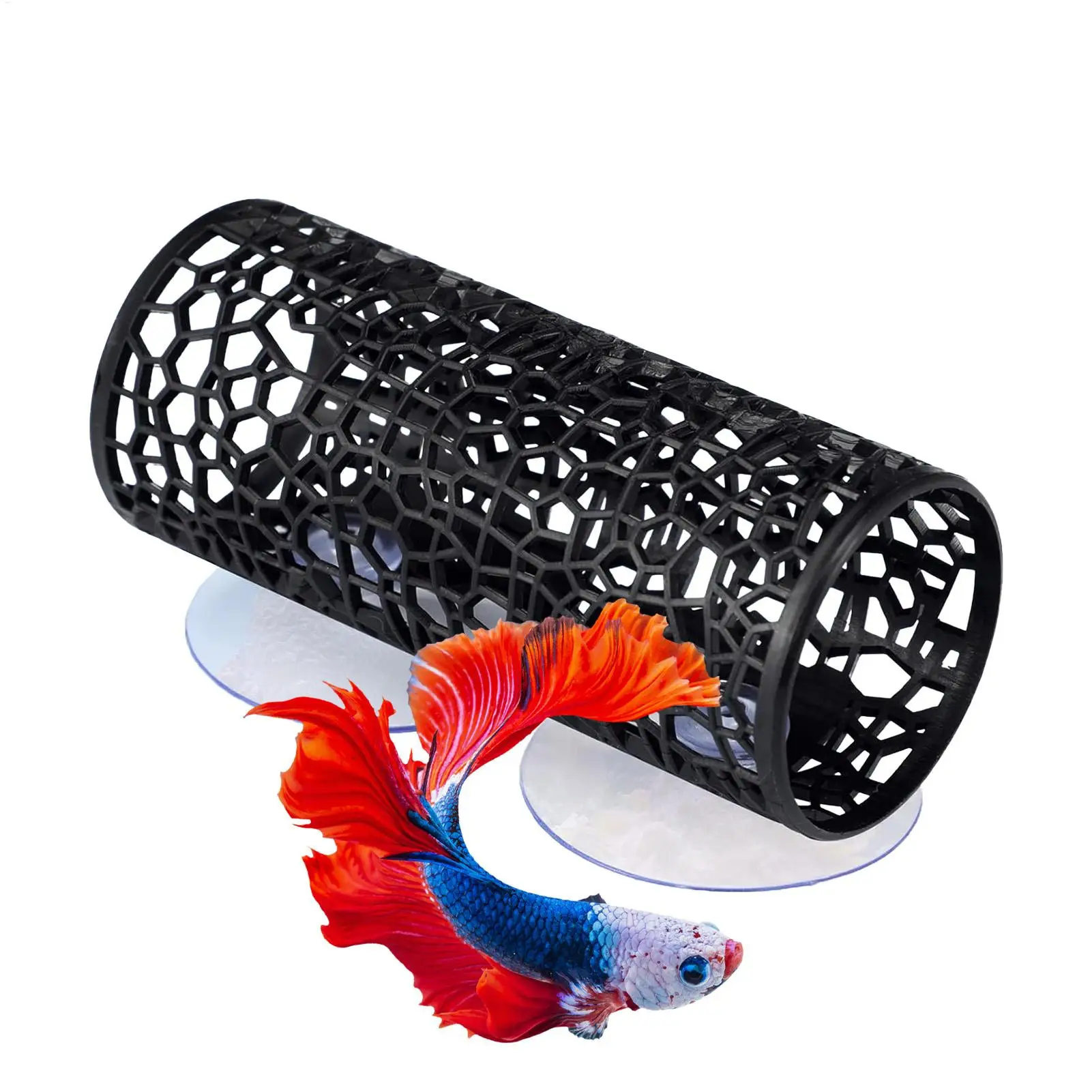 Aquarium-Fischversteck Schwarzes Hohlrohr mit Saugnapf für Betta und Kleine Fische Aquarium-Dekoration Aquariumzubehör – Detail 7