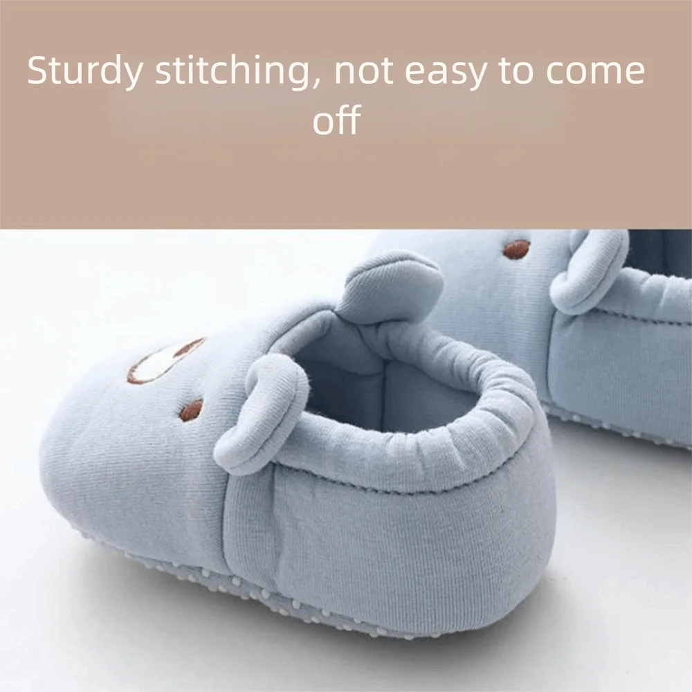 Fashion Cotton Baby Shoes Animal Pattern Anti Slip Infant First Walkers with Ears Soft Crib Shoes Indoor