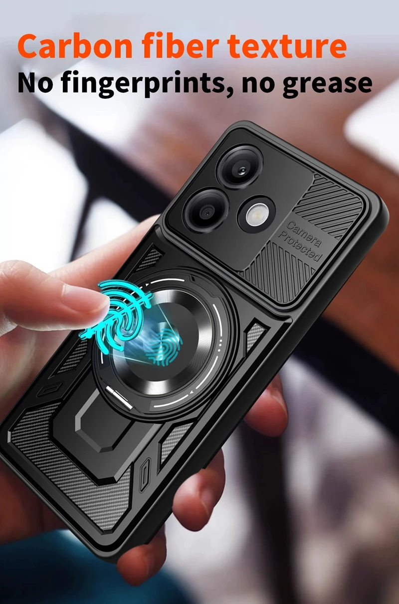 Shockproof Armor Magnetic Ring Stand Phone Case with Magsafe Wireless Charging Compatibility