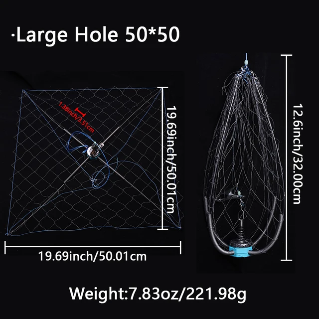 1 pc new automatic unfolding crab cage, sea fishing net, steel wire spring shrimp cage, with a unfolding diameter of 50cm 3