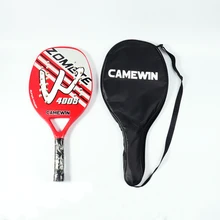 2022 Carbon Beach Tennis Racket Paddle Soft EVA Friction Face Raqueta With Black Bag Sports Athletes Supply Professional Padel