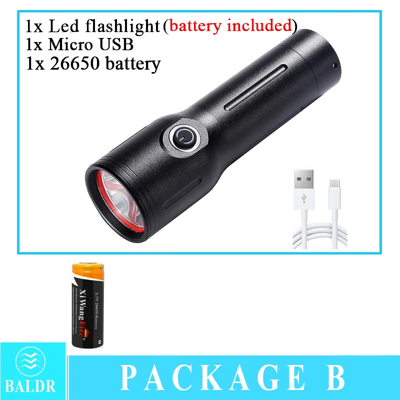 imalent flashlights BALDR New Super Bright T40 LED Flashlight Powerbank 5 Modes USB Rechargeable Flash Light 3 Colors Portable 26650 Torch Lighter hyper tough torch Flashlights