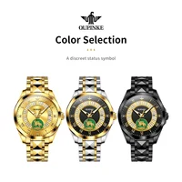 Montres pour hommes OUPINKE en or véritable et jadéite, montres mécaniques de luxe haut de gamme originales pour homme, montre automatique japonaise pour homme 3320 6