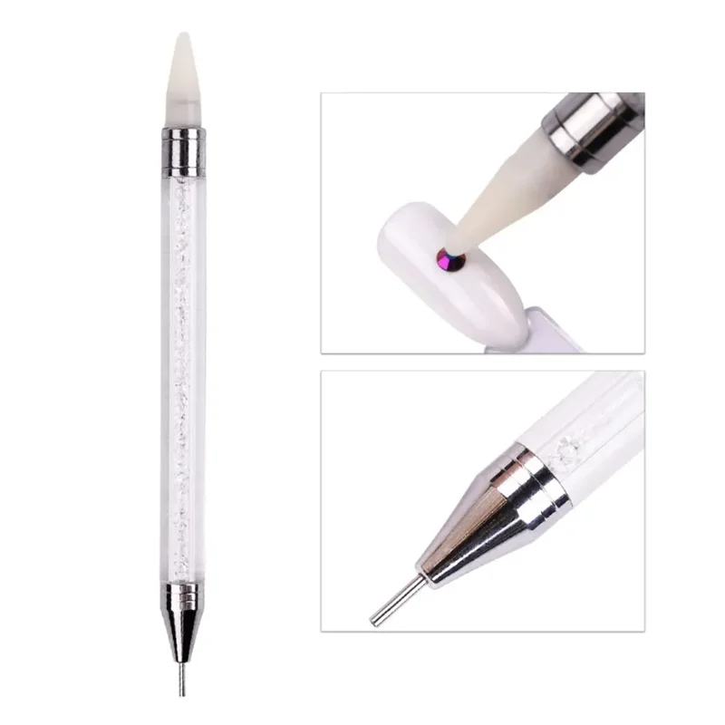 2 Pcs Nail Art Dotting Pen Double End Painting DIY Brush Rhinestone Handle Diamond Picker Manicure Dotting Tool Nail Accessories 4