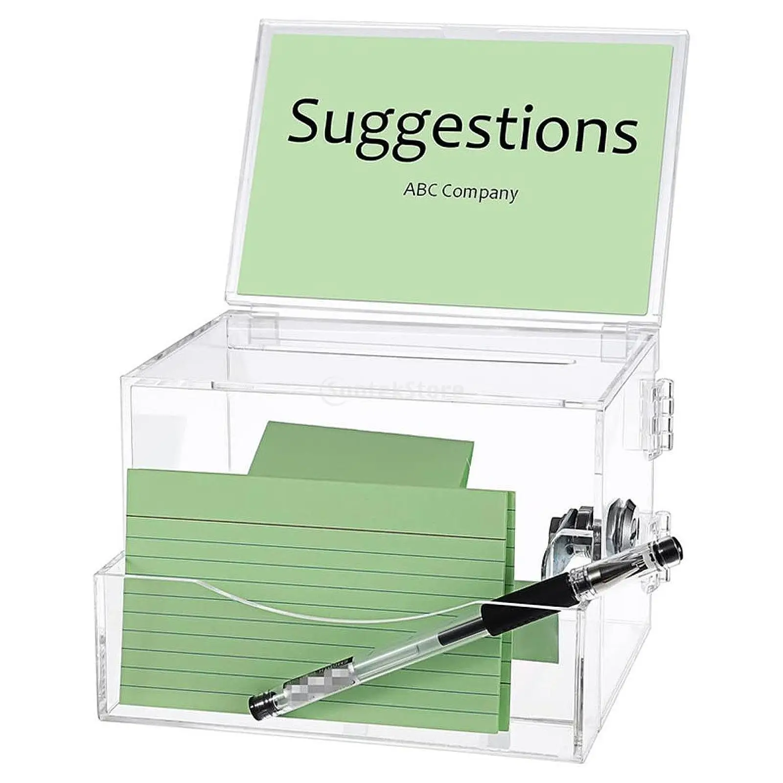 Acrylic Donation Box Business Card Holder Money Box Bar Lockable Raffle Voting Multifunctional Display Vote with 2 Keys