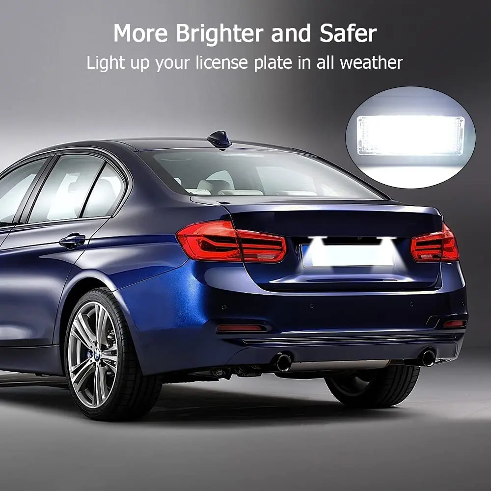 자동차 번호판 라이트 오류 무료 LED 번호판 램프 BMW E90 E91 E92 E93 E82 E88 E39 E60 F10X5 E70 X6 E71