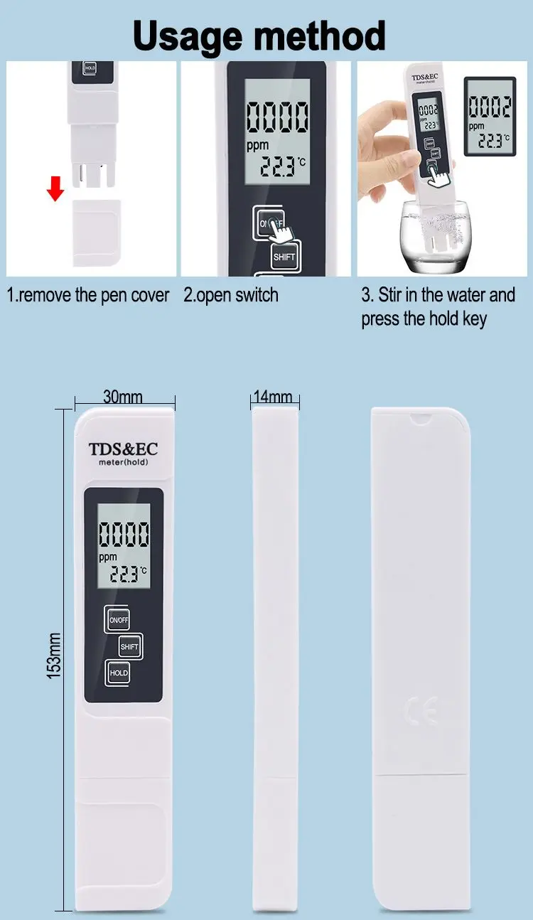 Handheld TDS Water Tester Package