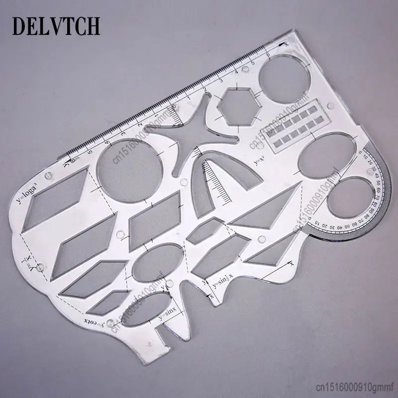 Multifunction Fast Drawing Template School Student Art Design Circle Geometry Math Function Drafting Measuring Ruler Protractor