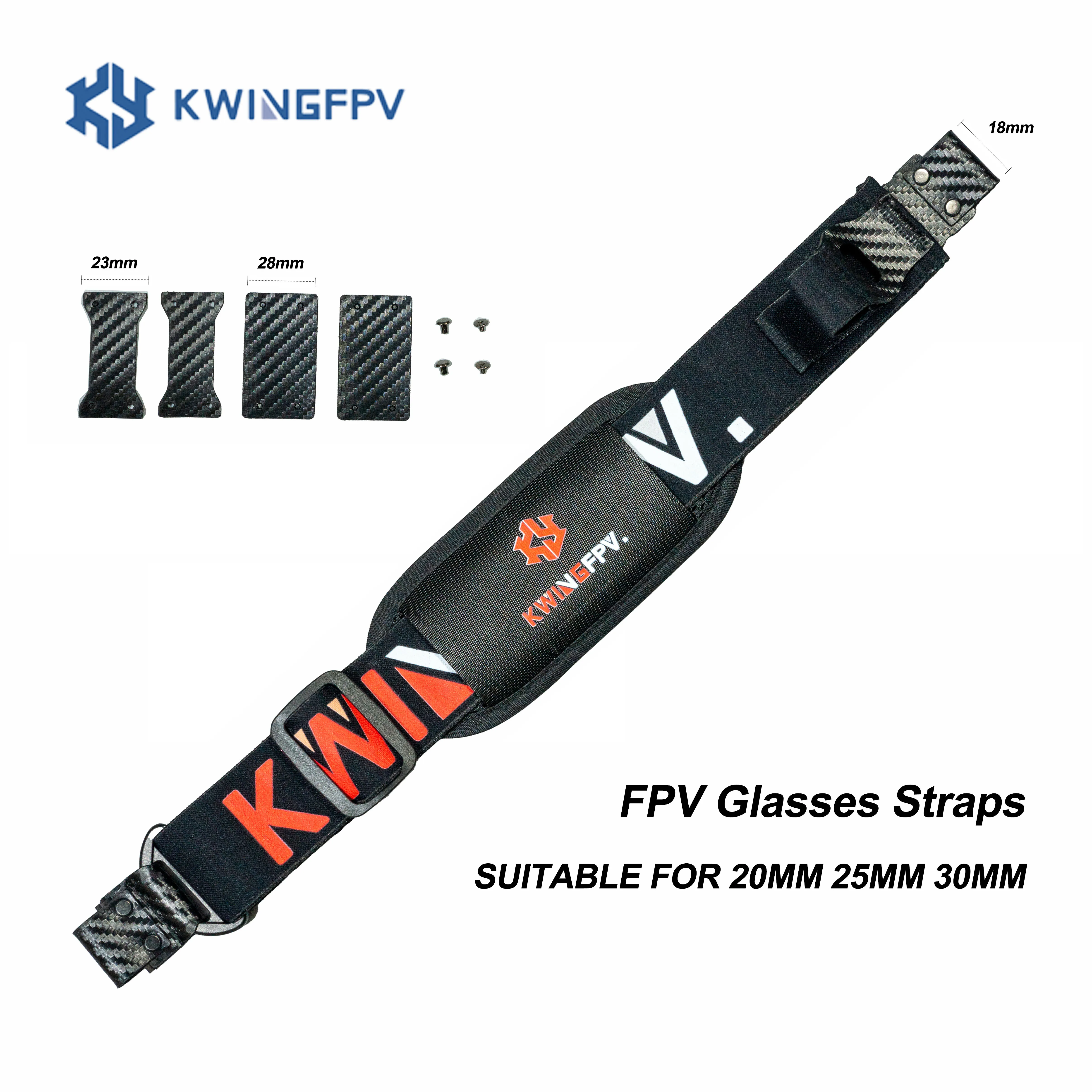 Détail du système de réglage de la sangle de tête FPV pour lunettes DJI, montrant les sangles velcro et les boucles.