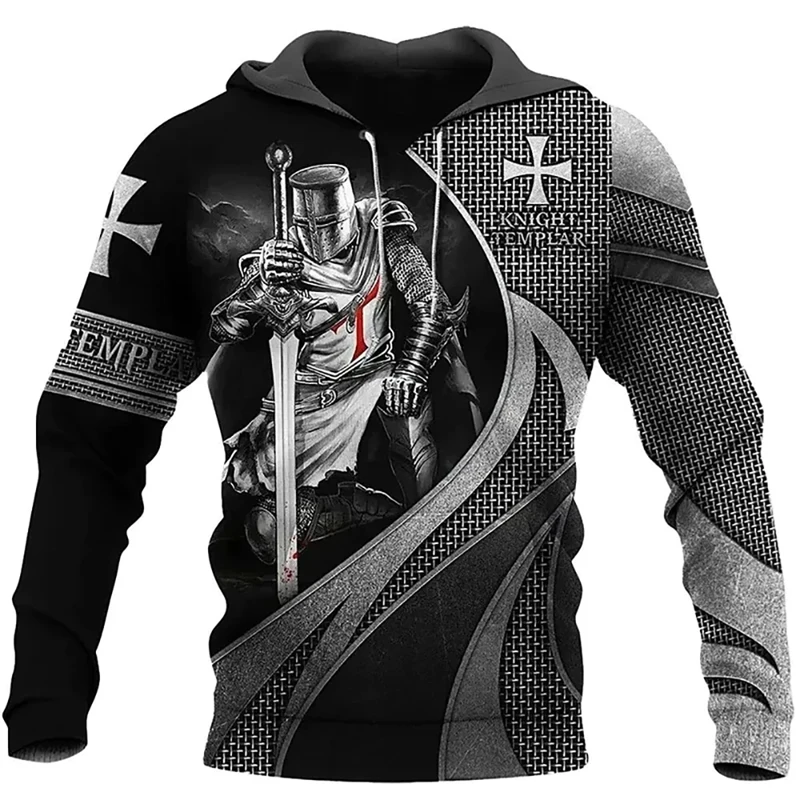 thumbnail image 1 of Sudadera con capucha y estampado 3D para hombre, suéteres casuales de otoño, sudadera con cuello redondo de gran tamaño, sudaderas con capucha góticas de manga larga, ropa para hombre, 1 of 4