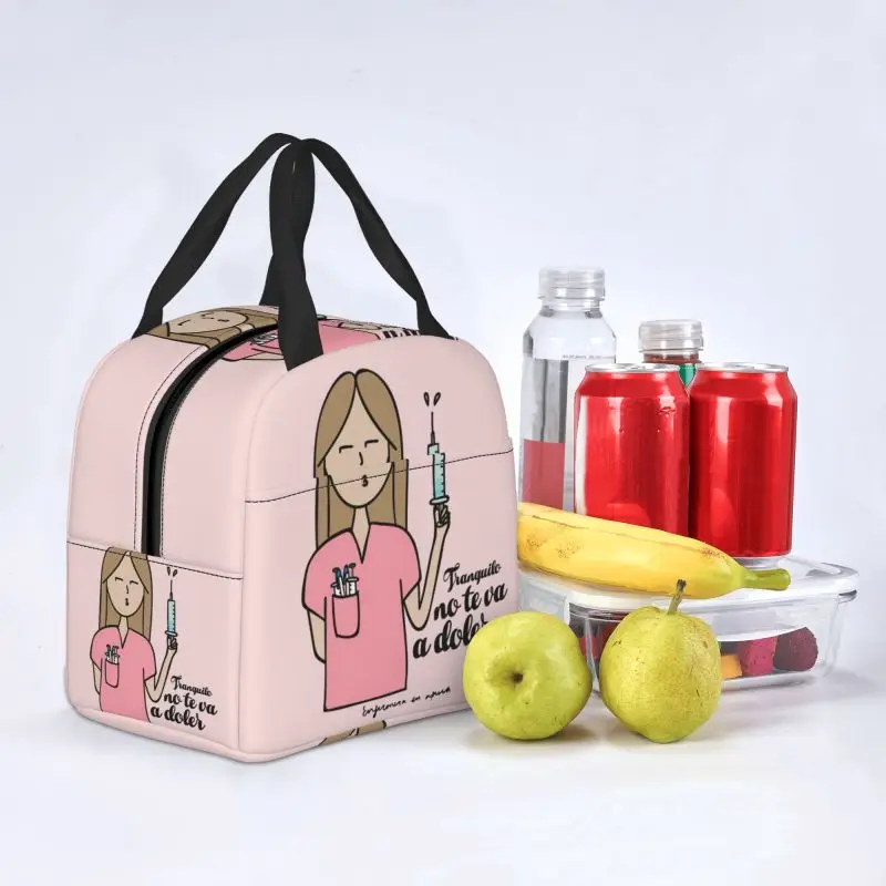 Enfermera En Apuros Doctor Nurse Lunch Bag Women Portable Cooler Thermal Insulated Lunch Box Picnic Storage Food Bento Box 5