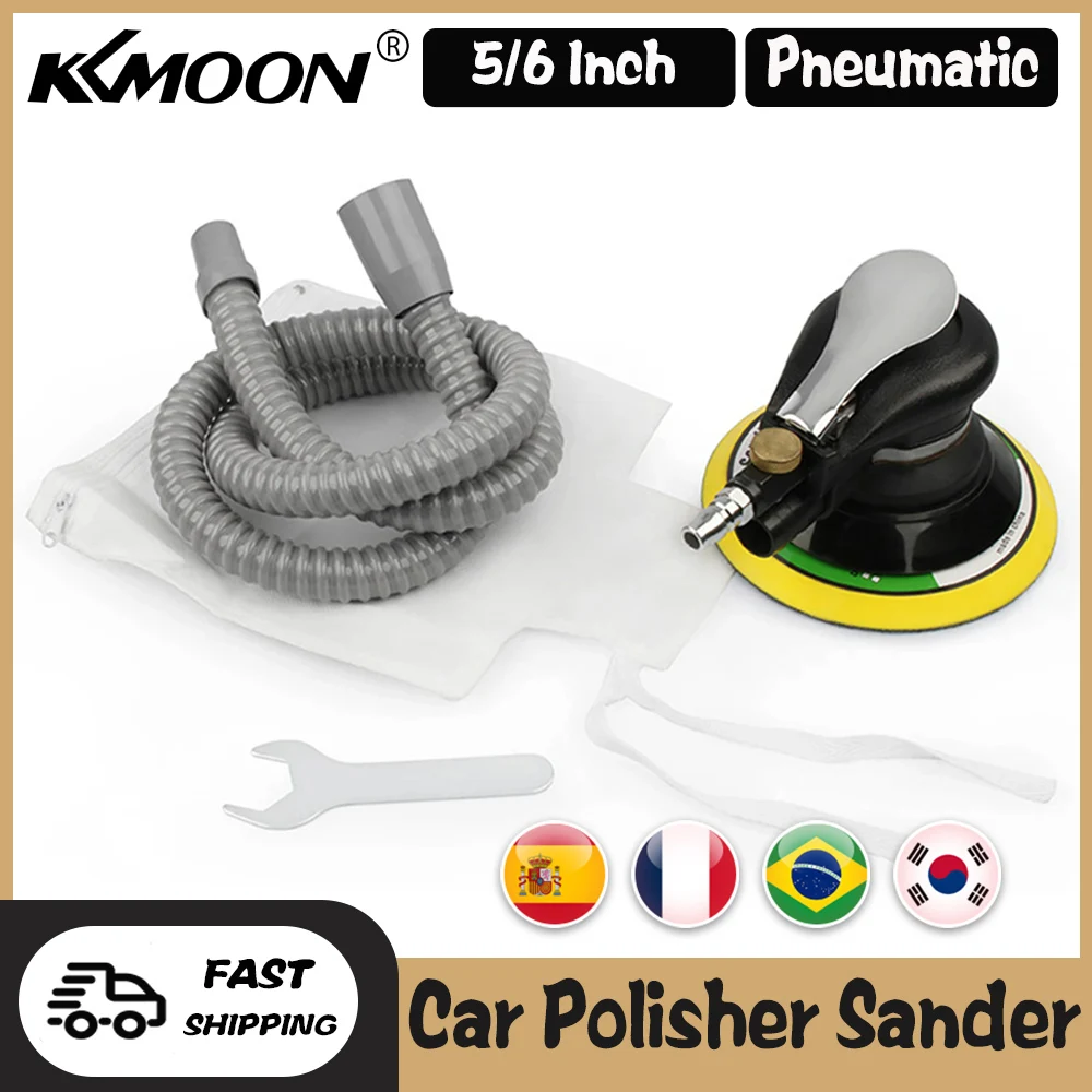 Pneumatic Orbital Sander 5" 6" Car Polisher Polishing Sanding Machine Grinding Waxing Tools Air Random Orbital Sander
