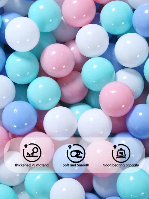 5.5cm 100pcs with Bag Crush Proof Eco-Friendly Ball Pit Balls Macca colors Pink blue green and White Round Shape 4