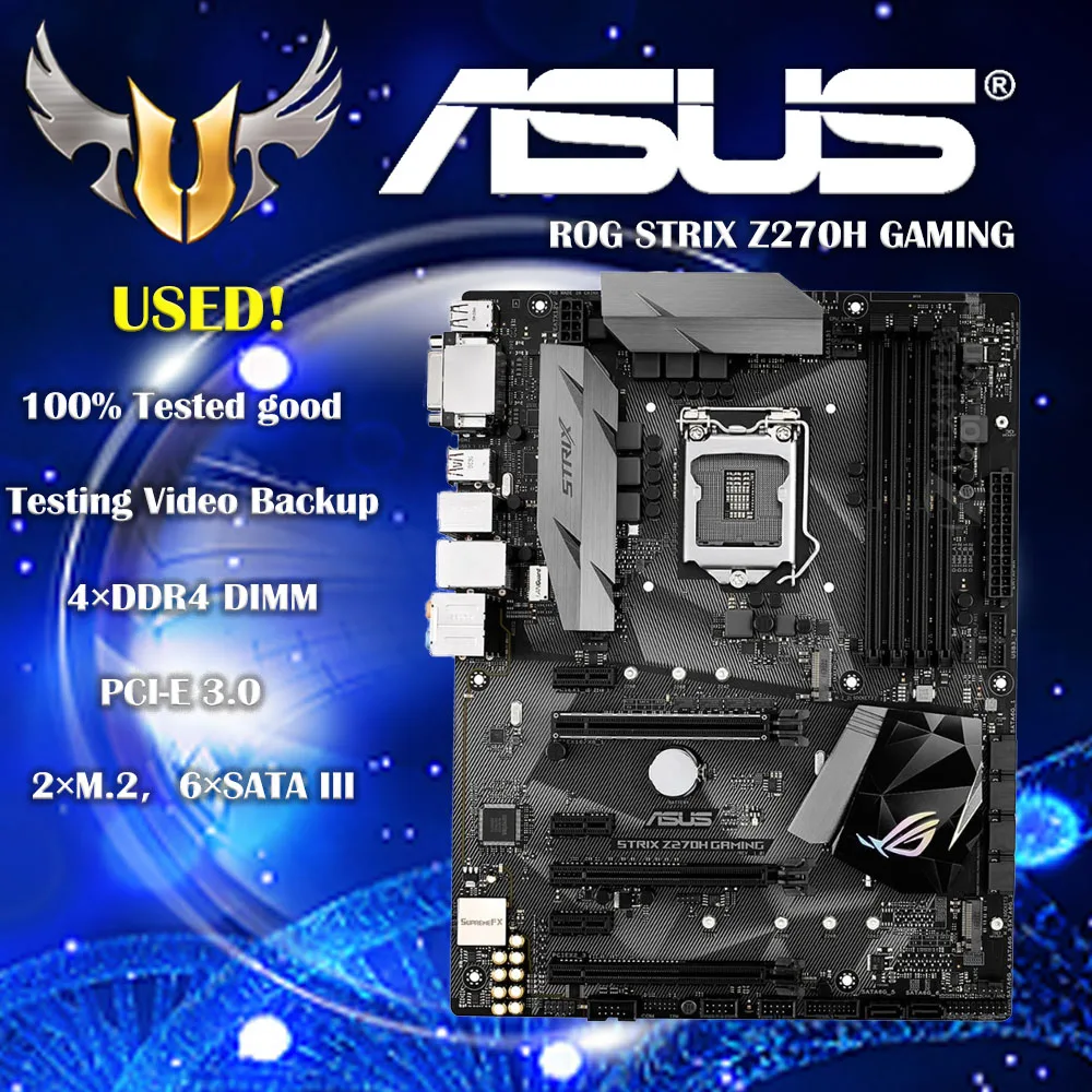 

Asus ROG STRIX Z270H GAMING Desktop Motherboard Socket LGA 1151 i7 i5 i3 Z270 DDR4 USB3.0 mainboard PC boards