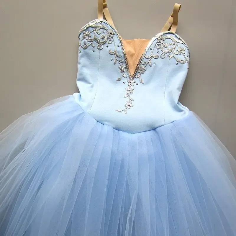 

Girls Kids Child Long Tulle Dress Adulto Women Swan Lake Dance Halloween Ballet Costume Ballerina Dress Sky Blue Ballet Dress