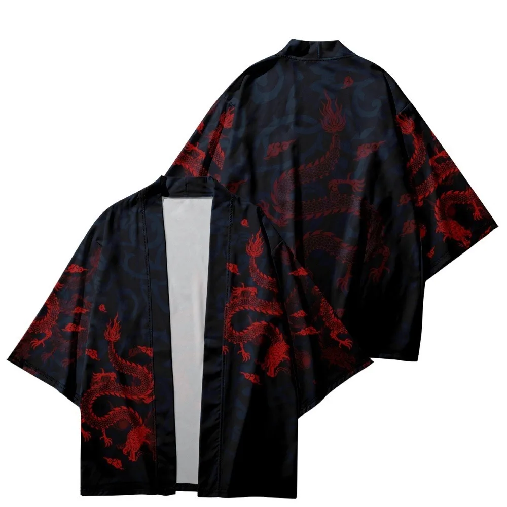 Japanese Kimono Japanese Kimono Cardigan Japanese Kimono Shirt Japanese Style Dragon Print Traditional Kimono Men Yukata Cardigan