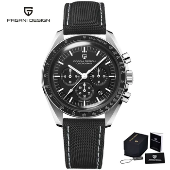 PAGANI DESIGN Moon Watches Men 2022 Top Brand Multifunction Chronograph Quartz Watch For Men Sports Leather Sapphire Clock Reloj 1