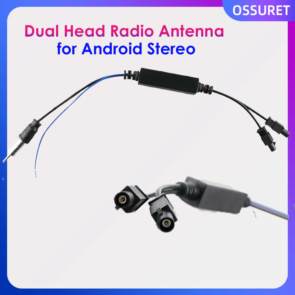OSSURET Double Fakra Radio Antenna Y Antenna Adaptor for Audi VW Skoda