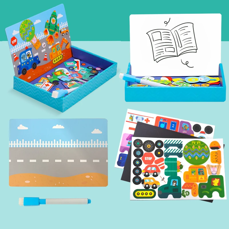 Multi functional Magnetic Puzzle Painting board Animal Letter Number Geometry Princess Early Education Kindergarten Boy Girl puzzle toys magnetic puzzle toys