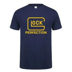 Glock Perfection T Shirt Summer Men Short Sleeve Cotton Glock  Tshirt Man Tops Tee LH-061