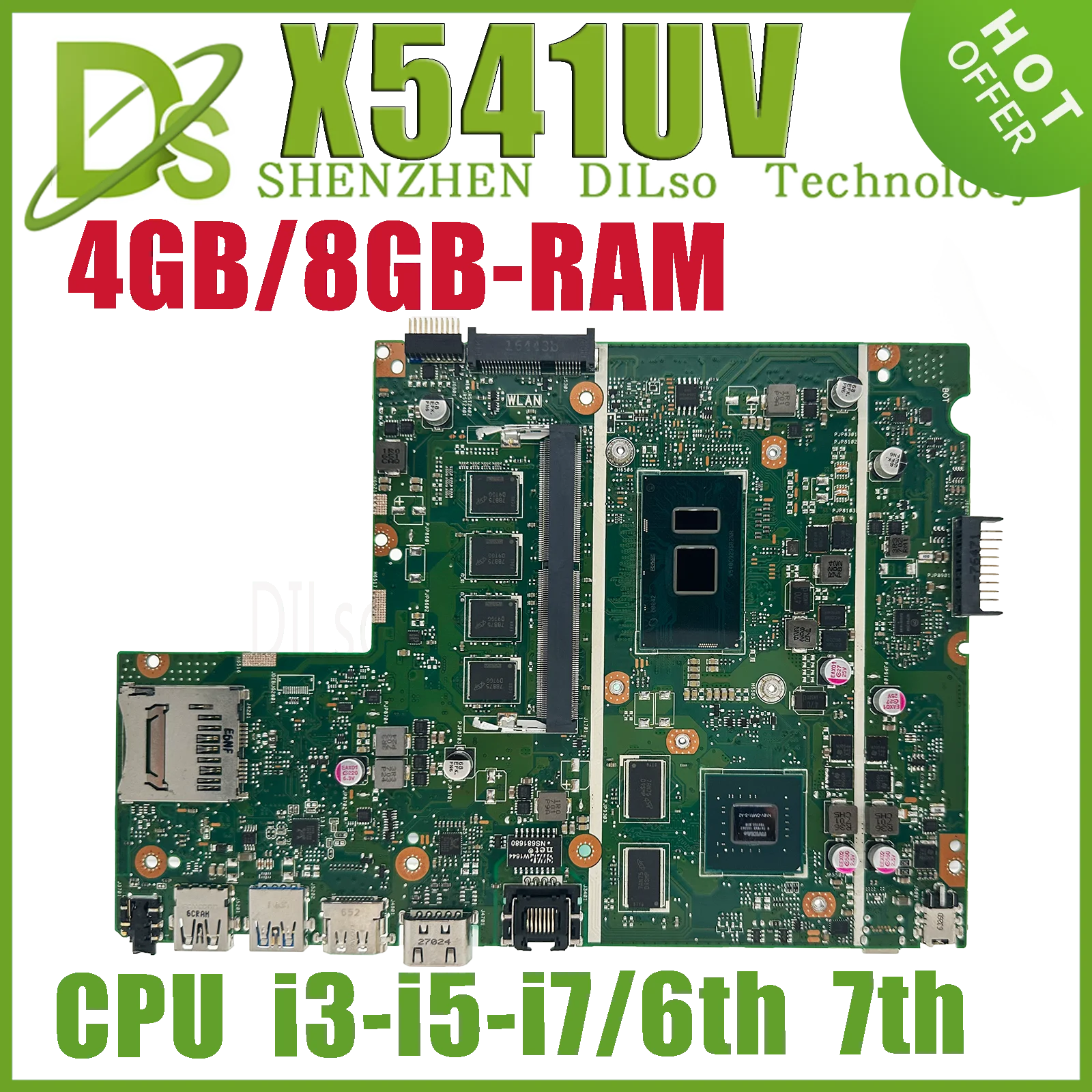 Motherboard Laptop PLACA X541UV UNTUK ASUS X541U X541UJ A541U