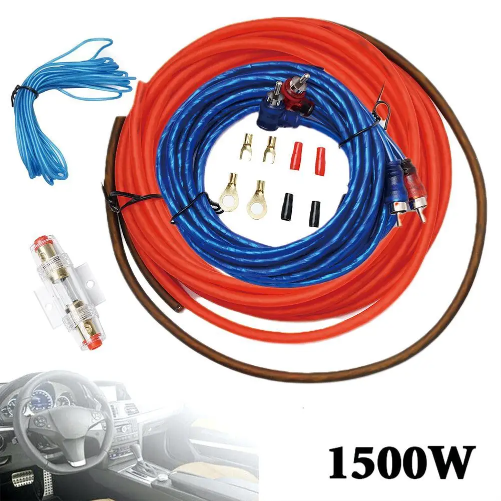 Audio signal cable Car accessories cable Audio cables 60 AMP Fuse Holder 8GA Power Cable Subwoofer Speaker Car Audio Wire Wiring Amplifier Installation Wires RCA Power Cable Fuse Kit