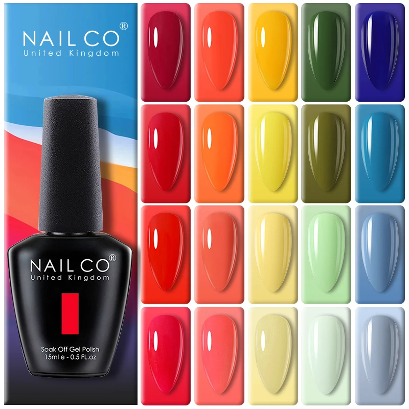 NAILCO 15ml Nail Gel Polish Summer Hybrid Nail Varnish Manicure UV Top Coat Base Red Blue Color Esmalte Nail Art Gel Lack Polish skvp pink matte uv gel nail polish peach summer color matte top coat soak off nail art gel varnish varnish base nails art