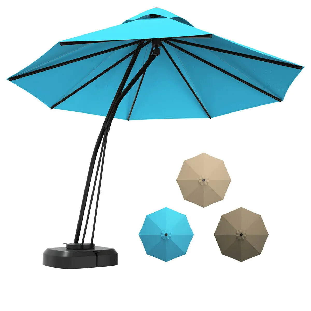 

Уличный консольный висячий Зонт Patiojoy 11 футов с колесами основания