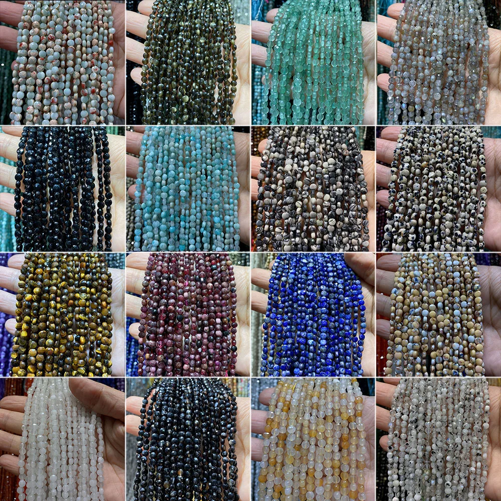 

4mm natural white stone blue aquamarine loose spacer beads DIY fashion making jewelry beads necklace bracelet accessory