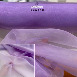 Elegant Purple Matte Organza Bridal Fabric - 150cm Wide Sheer Material for Gowns and Wedding Decor (Lavender)