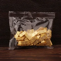 100PCS Miniature Gold Ingots for Wealth Attraction and Decorative Use (6)