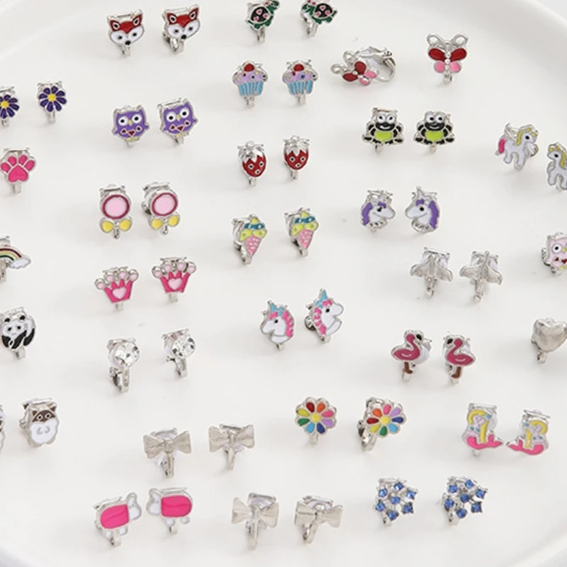 28 Pairs Assorted Animal Non-Piercing Earring for Women Girls Clip on Earrings