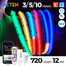 Tuya Smart Wifi RGBIC COB Neon Flexible LED Strip Light Addressable RGB Tape Ambient Decor Lamp WS2811 for Alexa Google Home